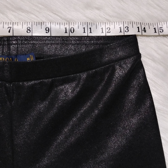Polo Ralph Lauren Metallic Black Leggings ~ Medium - Picture 11 of 13
